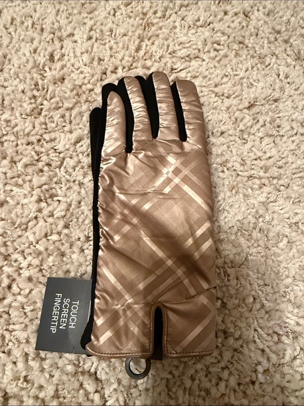 Women's Touchscreen Winter Gloves - Champagne Plaid